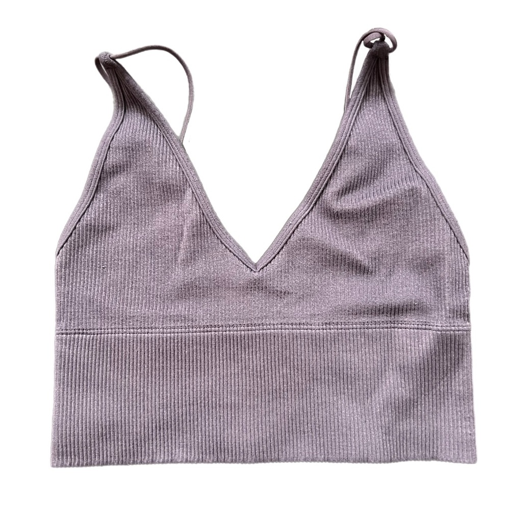Gilly‎ Hicks Bralette Dusty Purple Ribbed V-Neck Spaghetti Strap XS